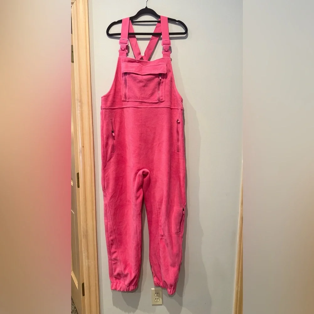Zaful Bright Pink Sherpa Overalls for Women - Picture 3 of 9